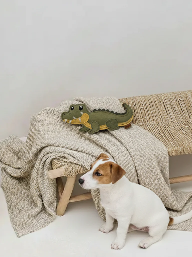 BUDDY. Hundespielzeug aus Leder "Kleines Krokodil"