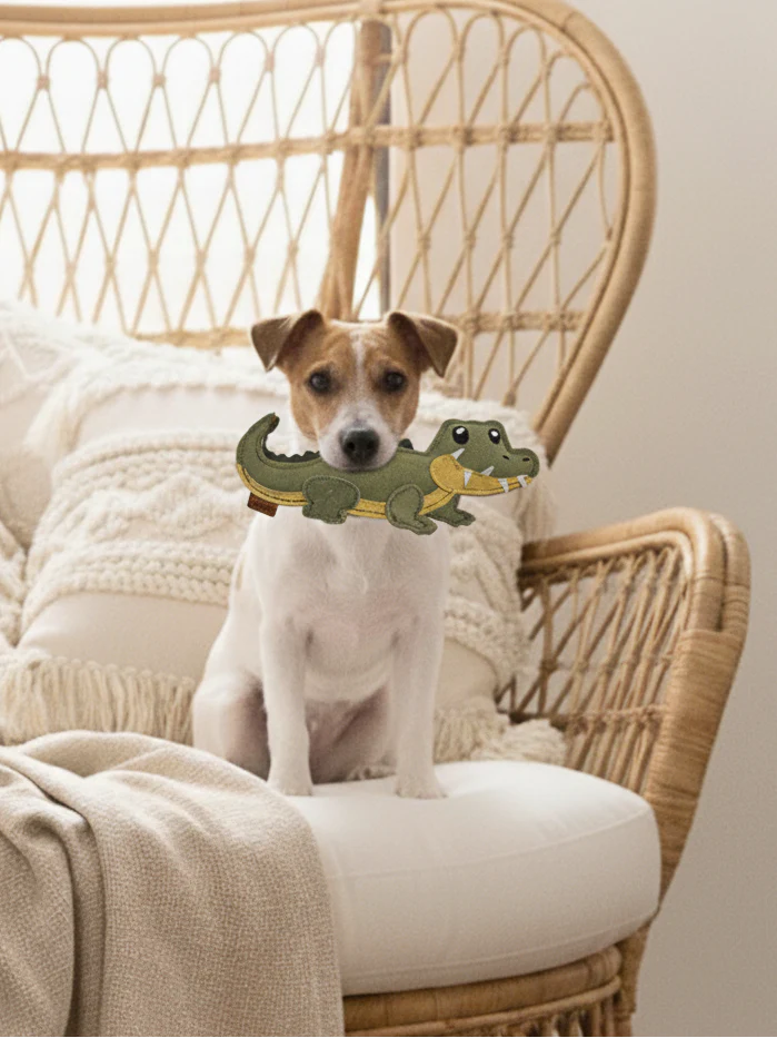 BUDDY. Hundespielzeug aus Leder "Kleines Krokodil"