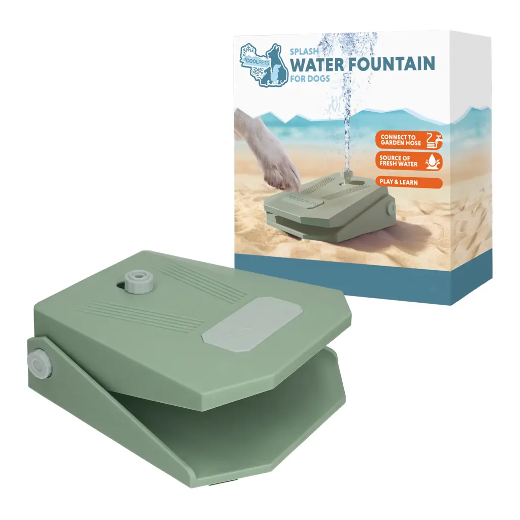 CoolPets Splash Water Fountain Olive