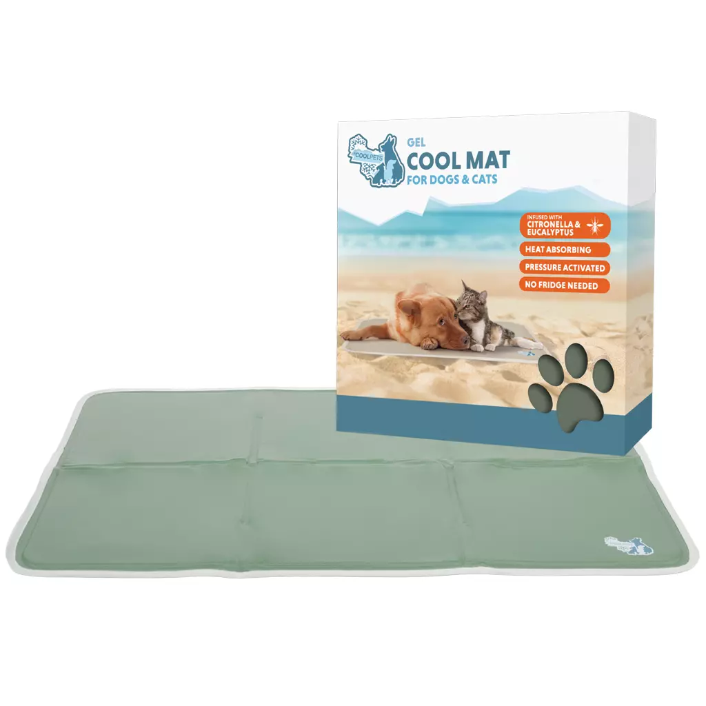 CoolPets Premium Gel Hundekühlmatte Olive