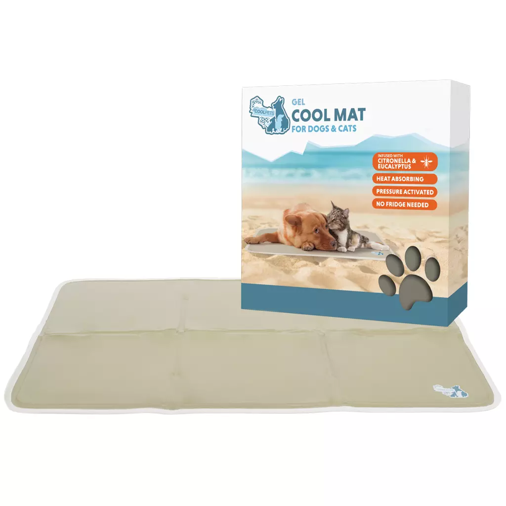 CoolPets Premium Gel Hundekühlmatte Beige