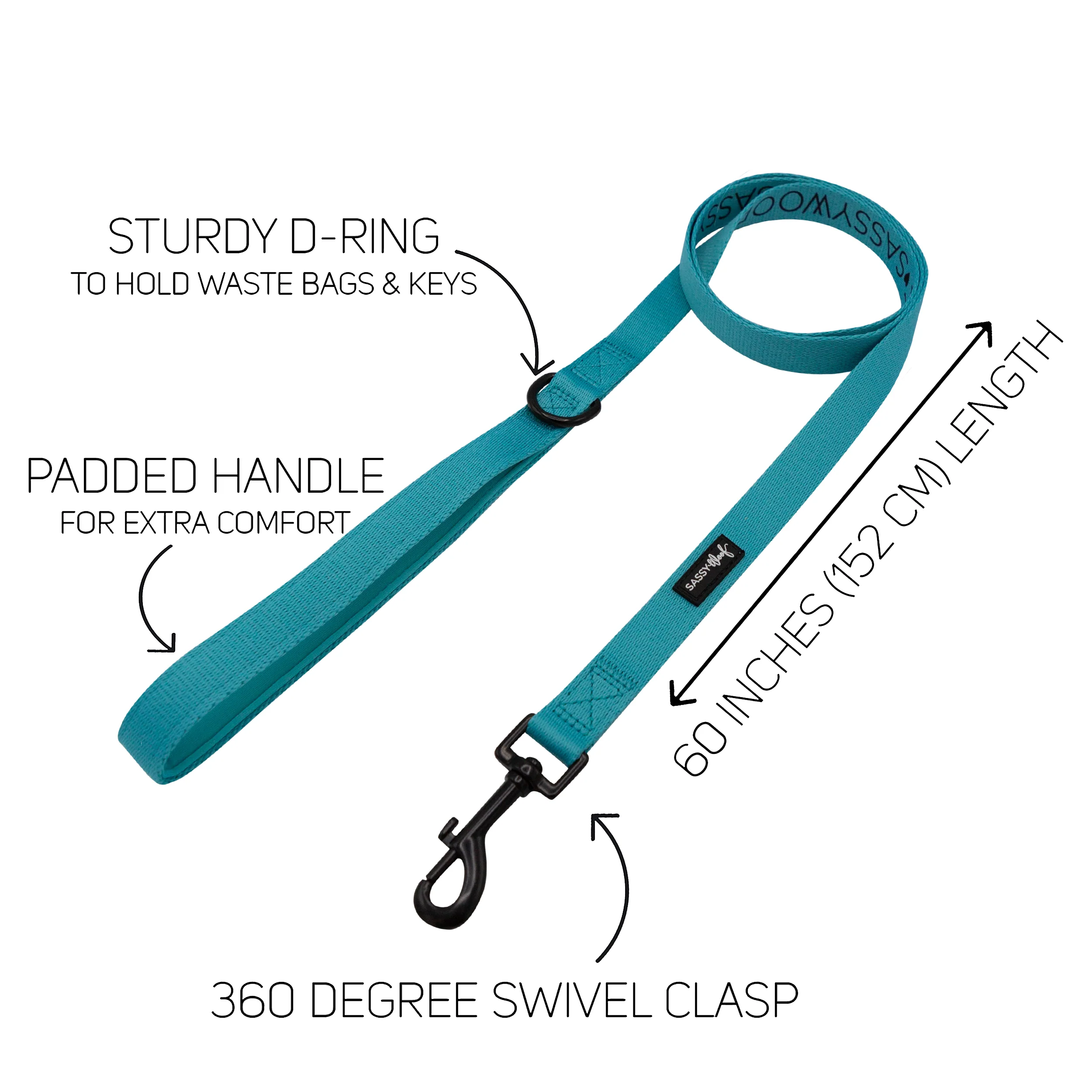 Sassy Woof Hundeleine Neon - Kollektion Blau