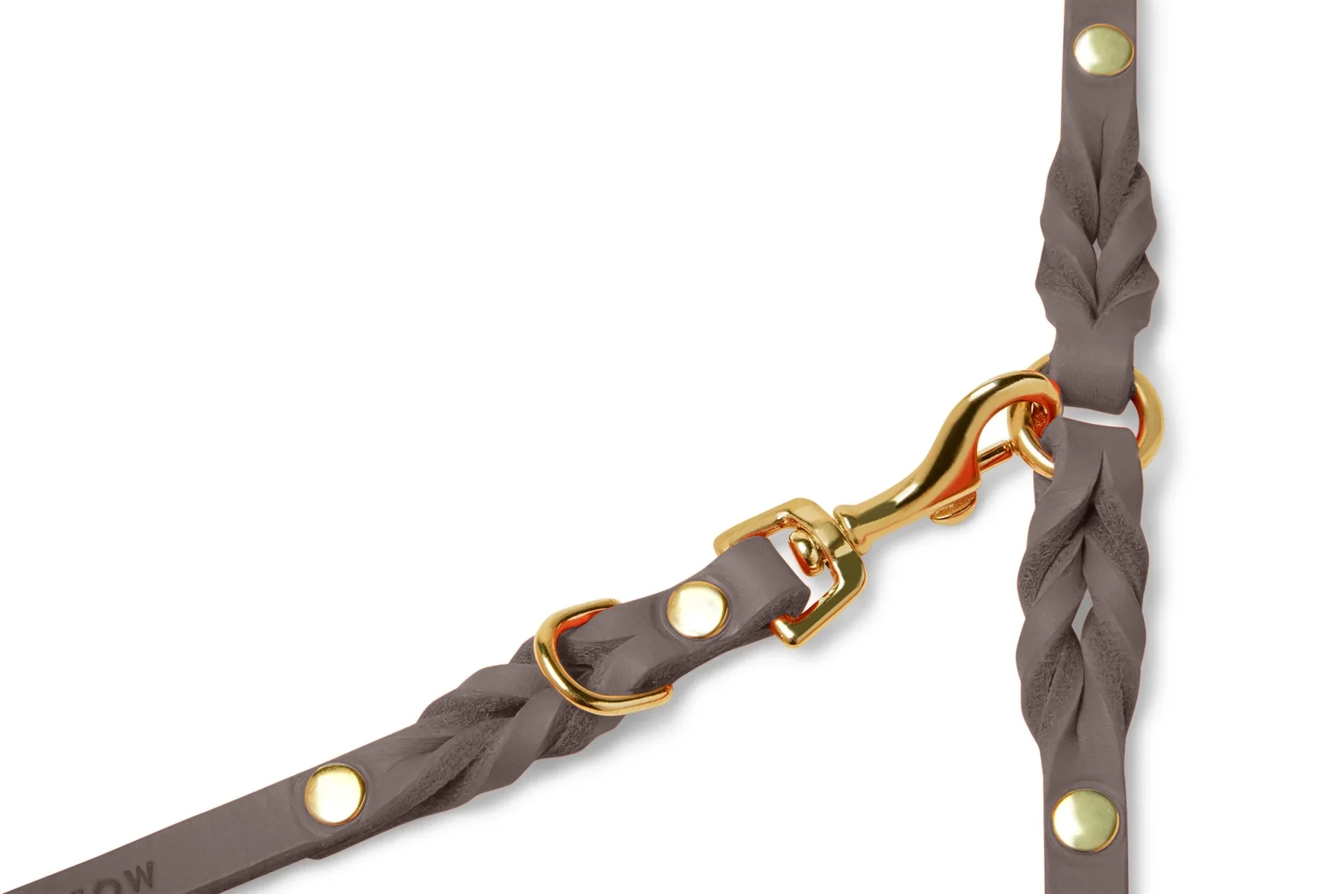 MOLLY & STITCH Butter Leather 3x verstellbare Hundeleine - Taupe